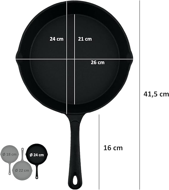 Juego de Sartenes Redondas de Hierro Fundido