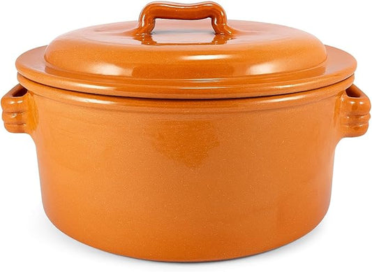 Cazuela de Barro Esmaltado con Tapa – El arte de guisar al fuego lento