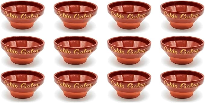 Pack Tradicional de 12 Tazas de Barro para Caldo Gallego – Artesanía Española para la Mesa de Siempre