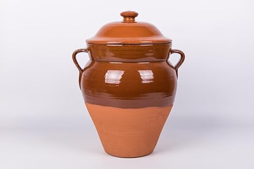 Tinaja de Barro Artesanal con Tapadera – 3 Litros | Tradición Viva Hecha a Mano en España