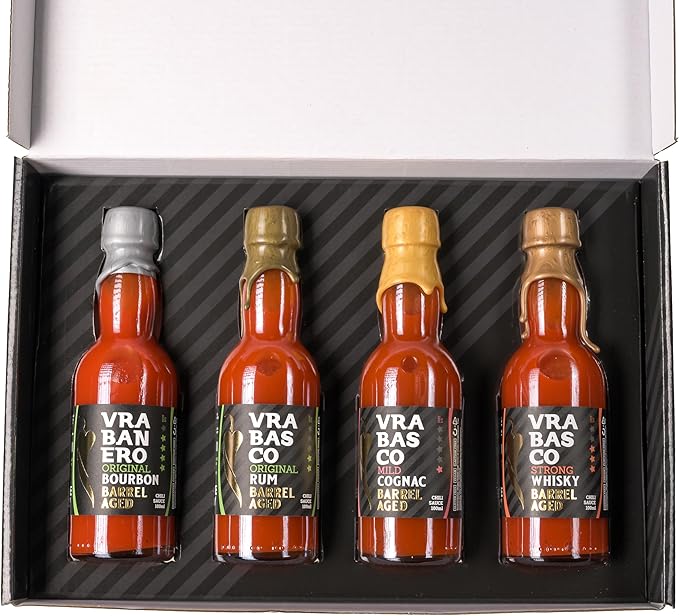 Estuche de 4 Salsas Picantes Añejadas en Barrica