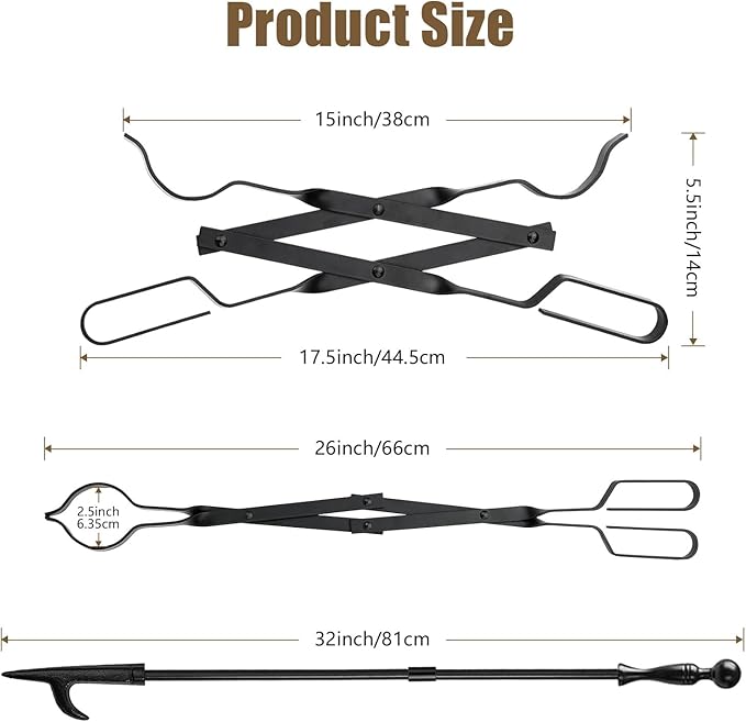 Tenazas y Atizador de Fuego Amagabeli – 66 cm de pura tradición