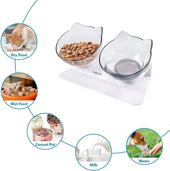 Comedero y Bebedero Elevado para Gatos