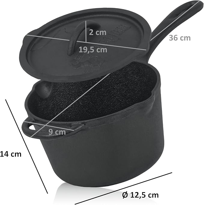 Cacerola de Hierro Fundido 2L con Tapa