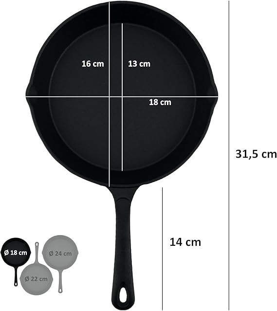 Juego de Sartenes Redondas de Hierro Fundido