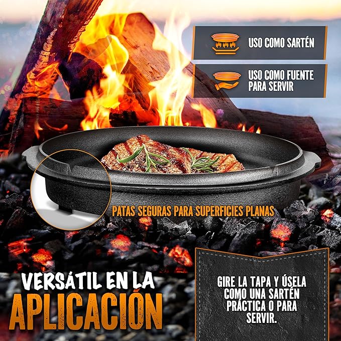 Dutch Oven de Hierro Fundido Esmaltado con Tapa y Asas