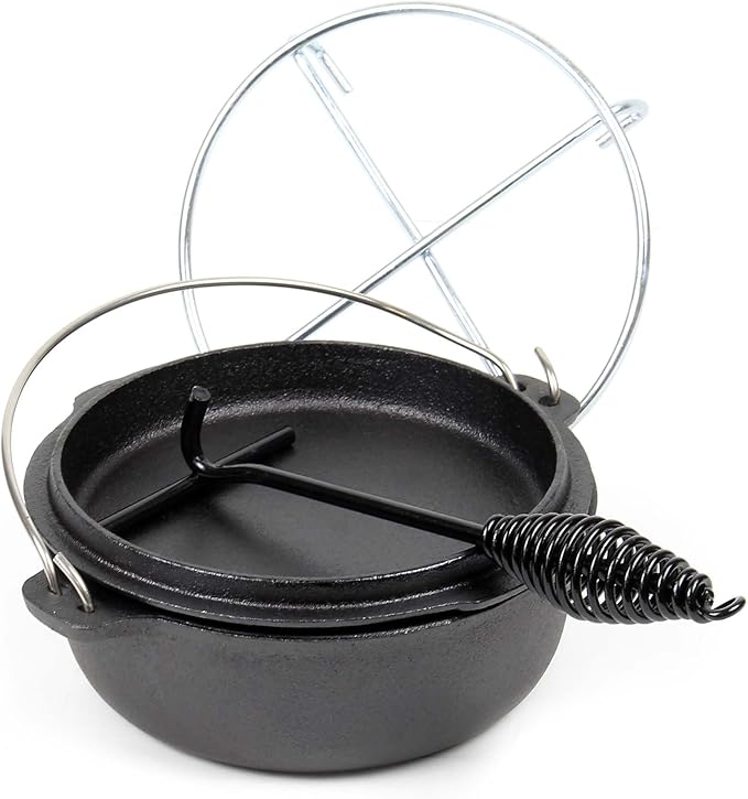 Olla de Hierro Fundido con Asa y Soporte