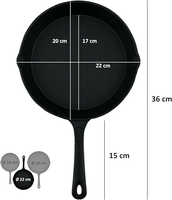 Juego de Sartenes Redondas de Hierro Fundido