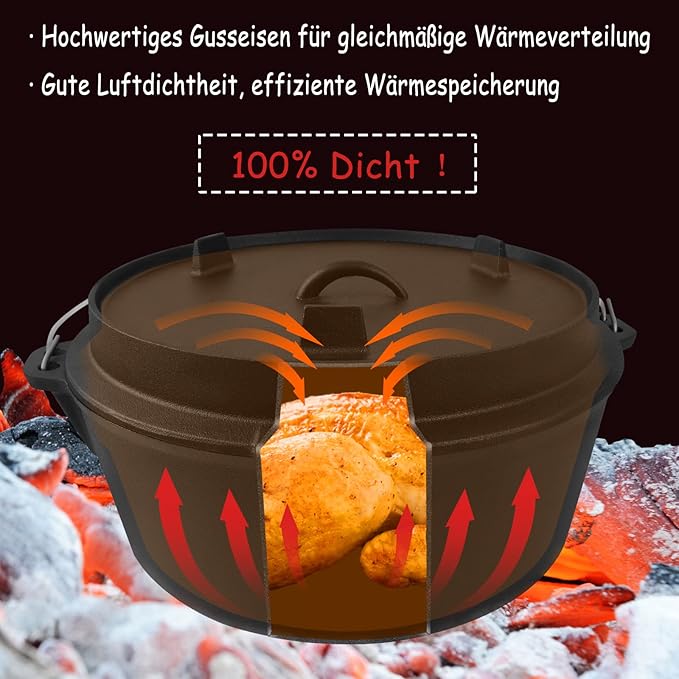 Juego Completo para Fuego de Hierro Fundido (12 Piezas) con Caja de Madera