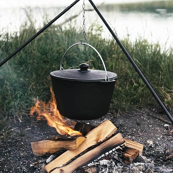 Kazan de Hierro Fundido 10L con Asa y Tapa