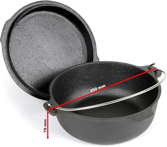 Olla de Hierro Fundido con Asa y Soporte