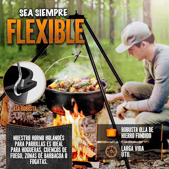 Dutch Oven de Hierro Fundido Esmaltado con Tapa y Asas